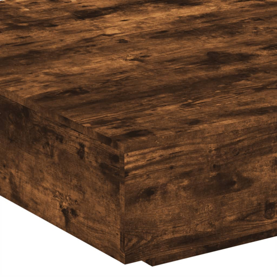 Salontafel Met Led-Verlichting Kleur 100 x 100 x 31 cm Gerookt eiken