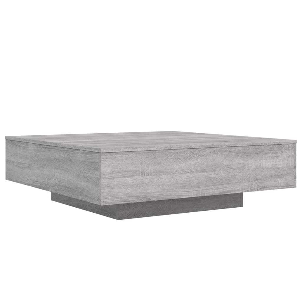 Salontafel Met Led-Verlichting Eiken 100 x 100 x 31 cm Grijs sonoma