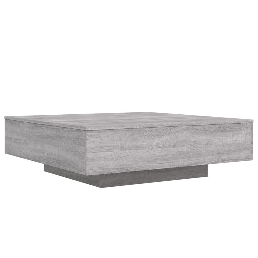 Salontafel Met Led-Verlichting Eiken 100 x 100 x 31 cm Grijs sonoma