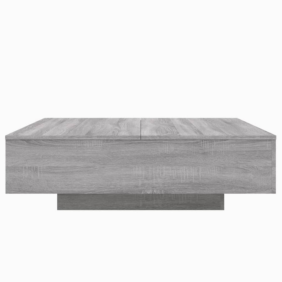 Salontafel Met Led-Verlichting Eiken 100 x 100 x 31 cm Grijs sonoma
