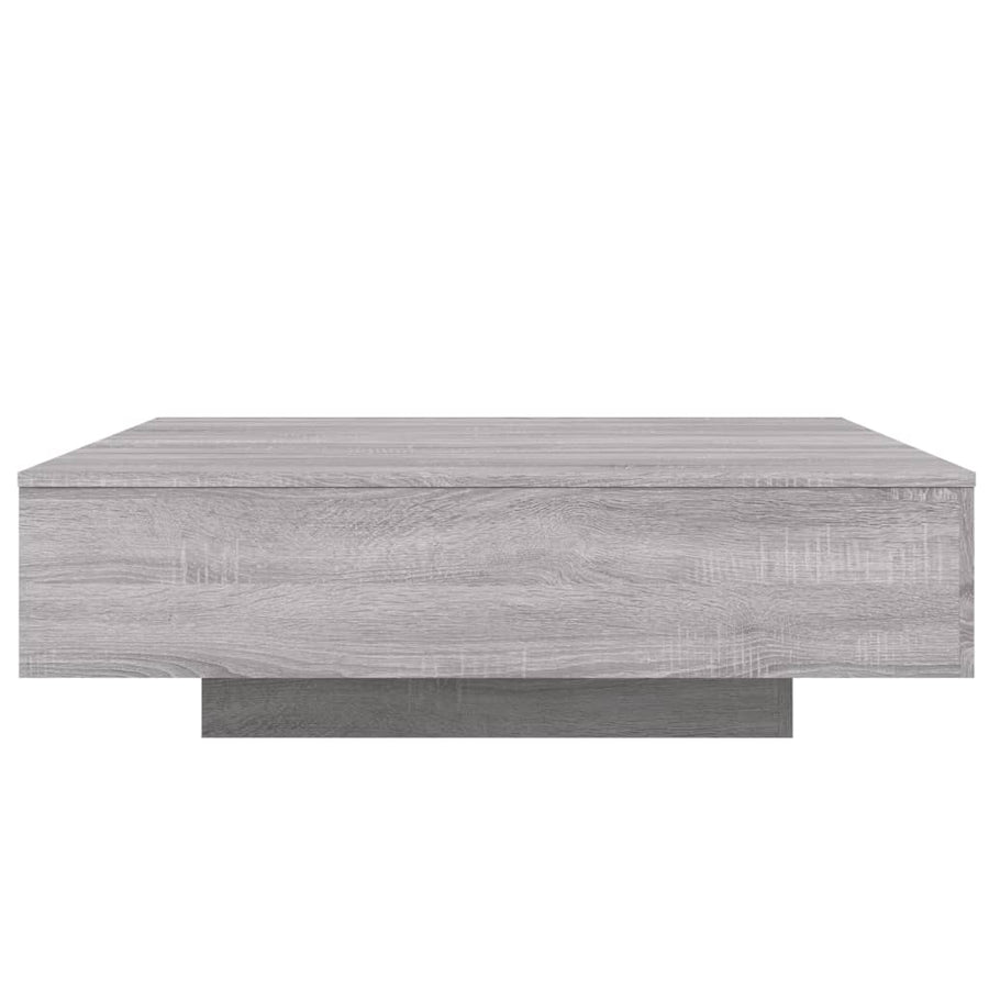 Salontafel Met Led-Verlichting Eiken 100 x 100 x 31 cm Grijs sonoma