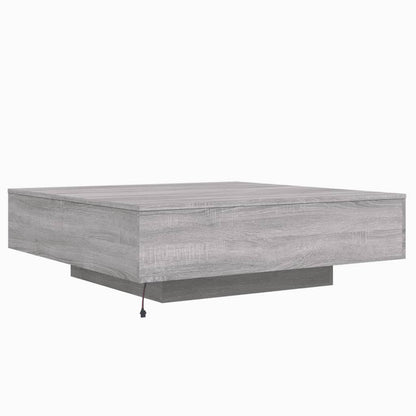 Salontafel Met Led-Verlichting Eiken 100 x 100 x 31 cm Grijs sonoma