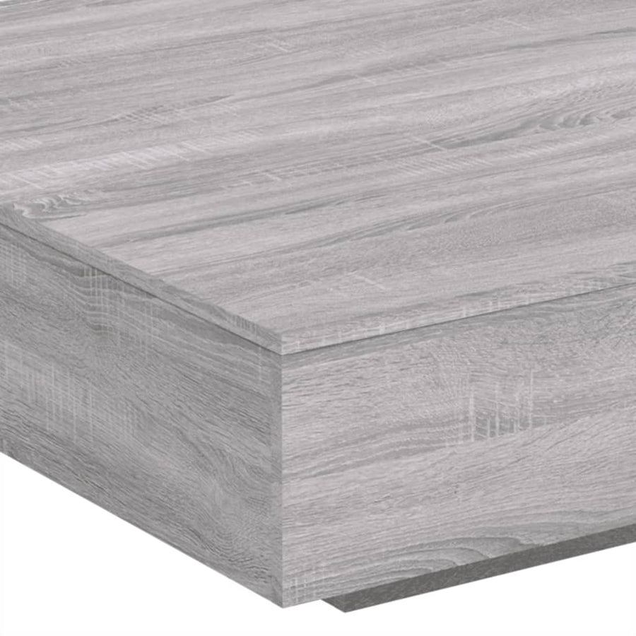 Salontafel Met Led-Verlichting Eiken 100 x 100 x 31 cm Grijs sonoma