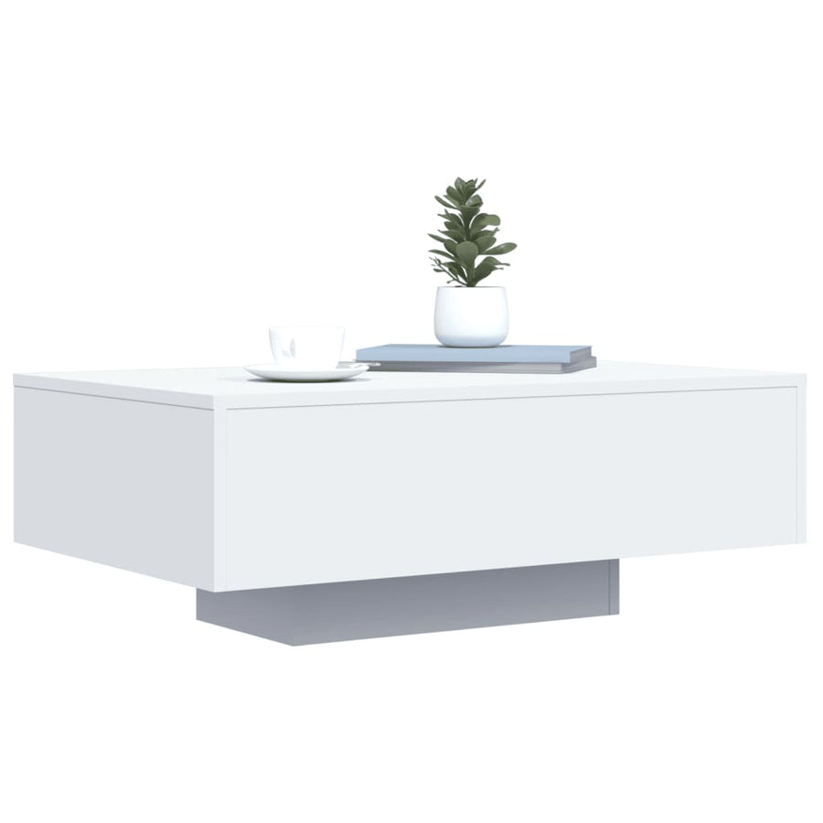 Salontafel Met Led-Verlichting 85 x 55 x 31 cm Wit