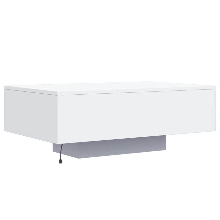 Salontafel Met Led-Verlichting 85 x 55 x 31 cm Wit