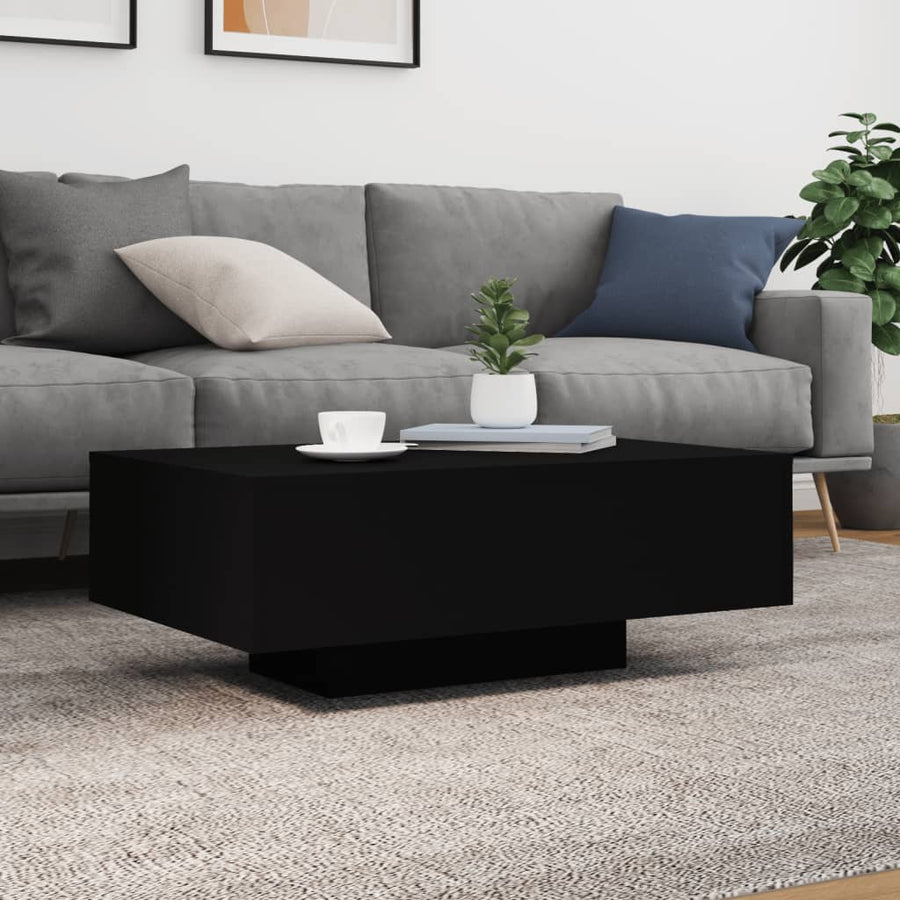 Salontafel Met Led-Verlichting 85 x 55 x 31 cm Zwart
