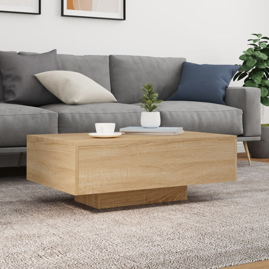 Salontafel Met Led-Verlichting Kleurig 85 x 55 x 31 cm Sonoma eiken