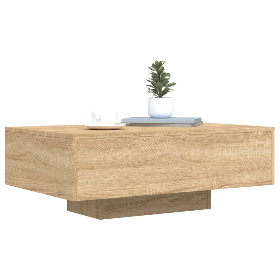 Salontafel Met Led-Verlichting Kleurig 85 x 55 x 31 cm Sonoma eiken