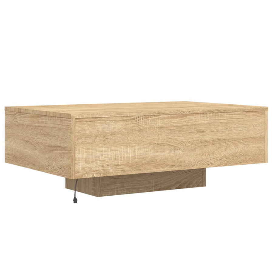 Salontafel Met Led-Verlichting Kleurig 85 x 55 x 31 cm Sonoma eiken