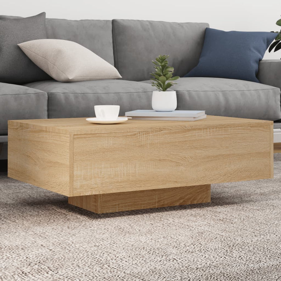 Salontafel Met Led-Verlichting Kleurig 85 x 55 x 31 cm Sonoma eiken