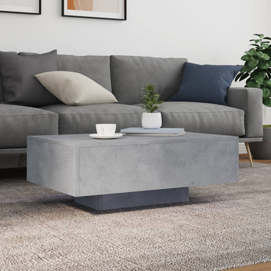 Salontafel Met Led-Verlichting 85 x 55 x 31 cm Betongrijs