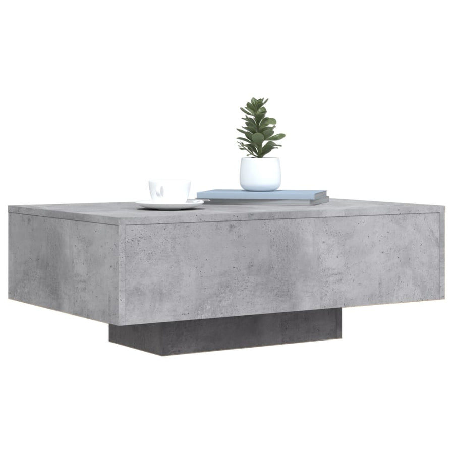 Salontafel Met Led-Verlichting 85 x 55 x 31 cm Betongrijs