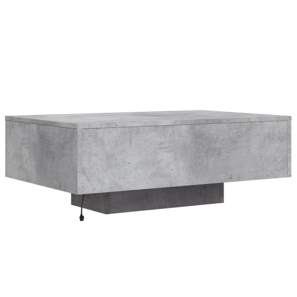 Salontafel Met Led-Verlichting 85 x 55 x 31 cm Betongrijs