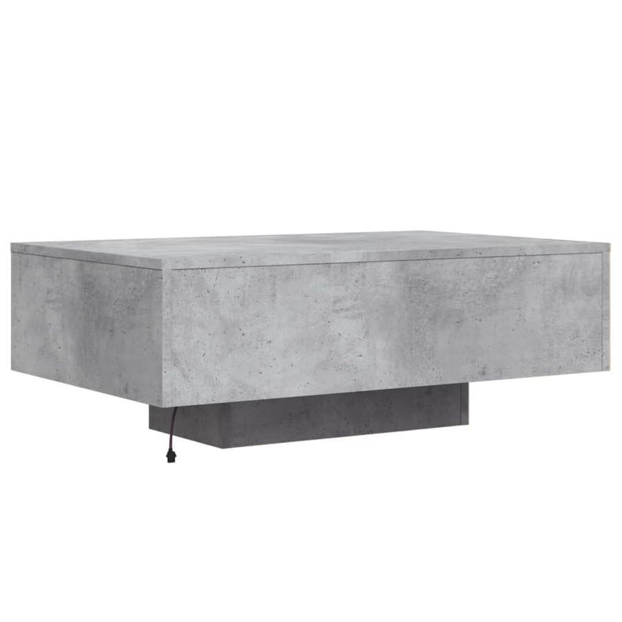 Salontafel Met Led-Verlichting 85 x 55 x 31 cm Betongrijs
