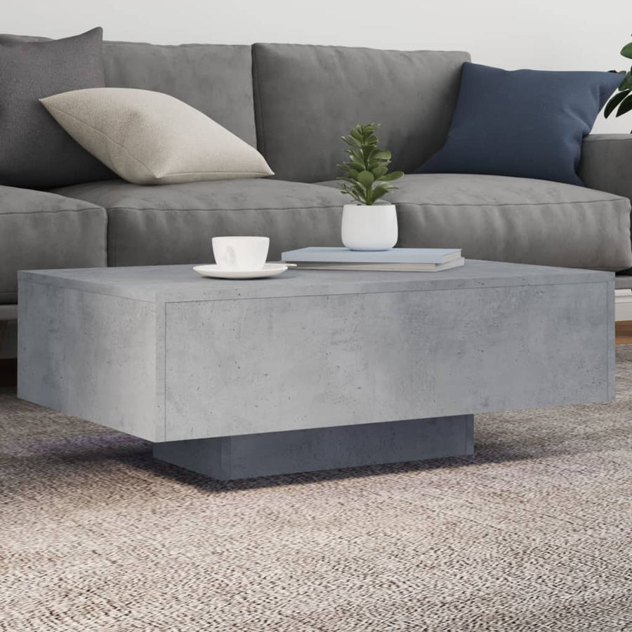 Salontafel Met Led-Verlichting 85 x 55 x 31 cm Betongrijs