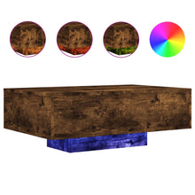 Salontafel Met Led-Verlichting Kleurig 85 x 55 x 31 cm Gerookt eiken