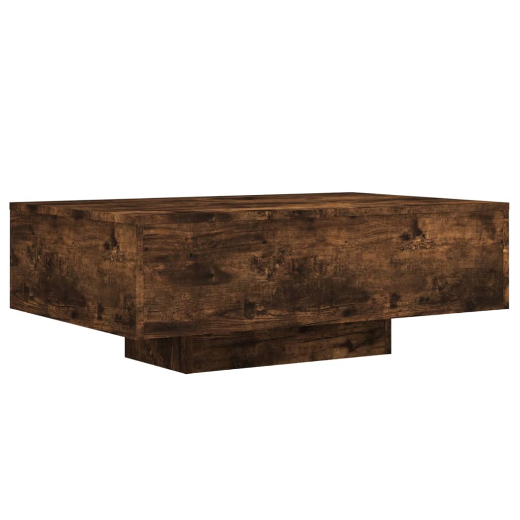 Salontafel Met Led-Verlichting Kleurig 85 x 55 x 31 cm Gerookt eiken