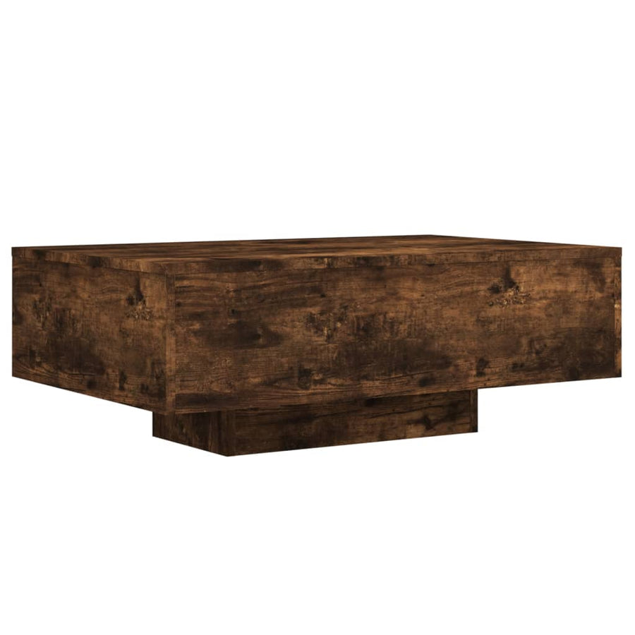 Salontafel Met Led-Verlichting Kleurig 85 x 55 x 31 cm Gerookt eiken