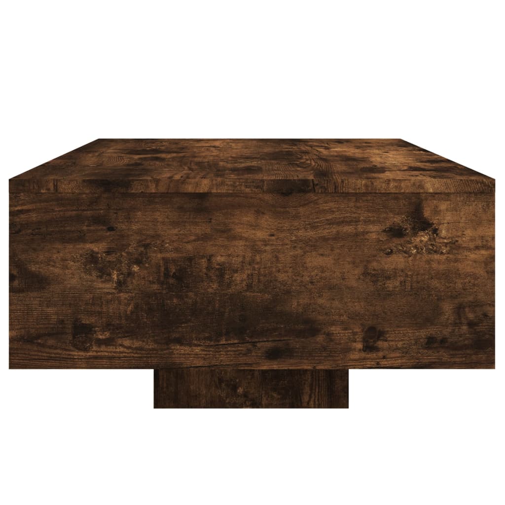 Salontafel Met Led-Verlichting Kleurig 85 x 55 x 31 cm Gerookt eiken