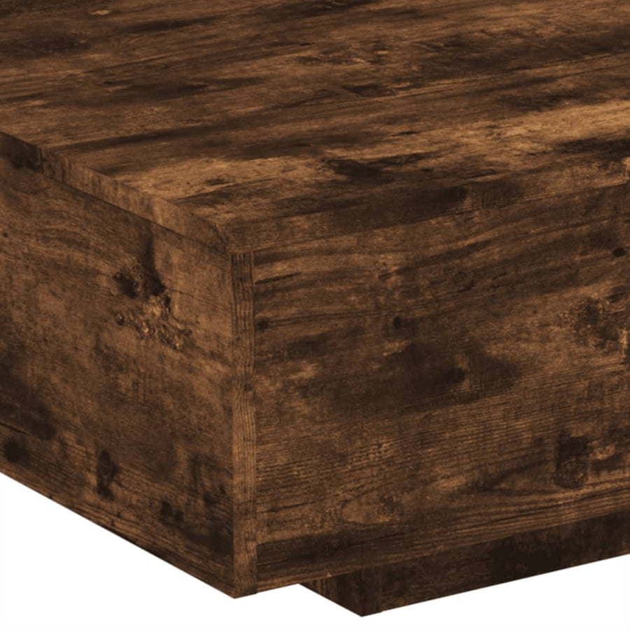 Salontafel Met Led-Verlichting Kleurig 85 x 55 x 31 cm Gerookt eiken