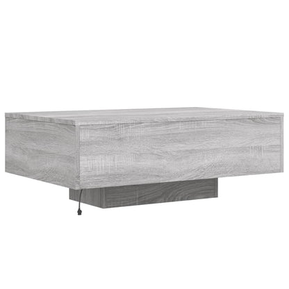 Salontafel Met Led-Verlichting Eiken 85 x 55 x 31 cm Grijs sonoma