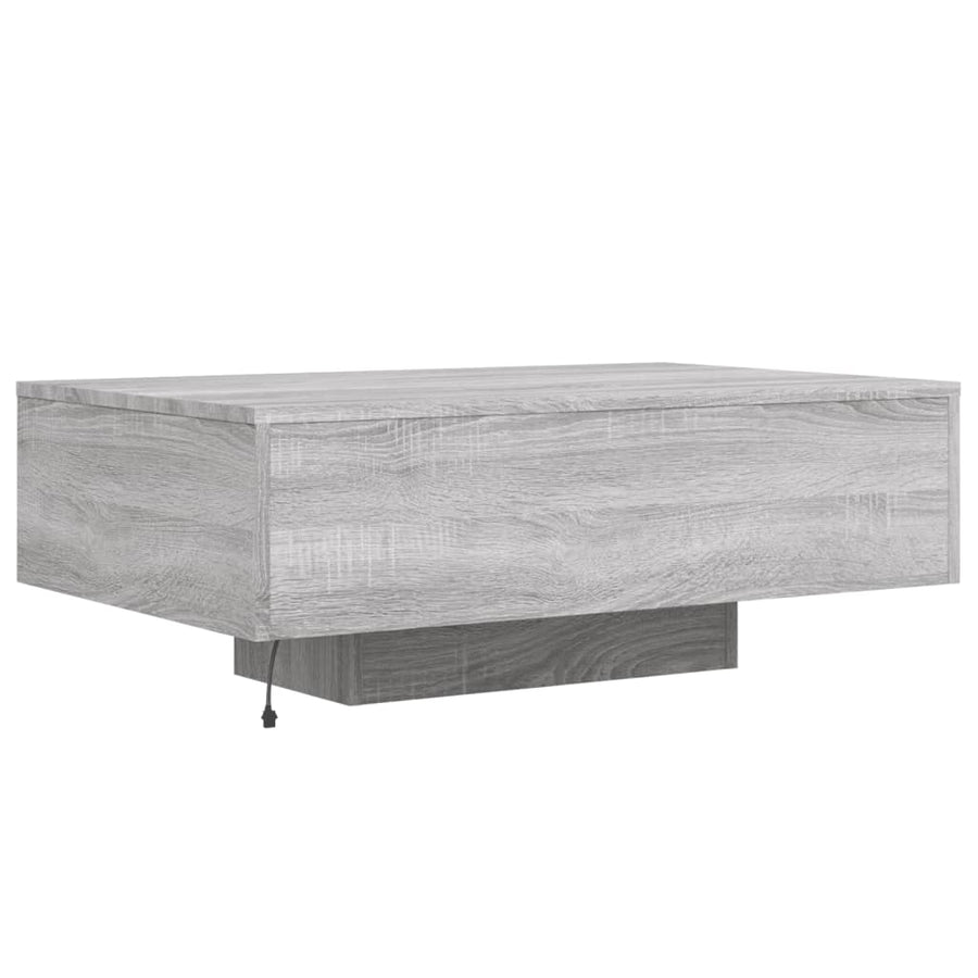 Salontafel Met Led-Verlichting Eiken 85 x 55 x 31 cm Grijs sonoma
