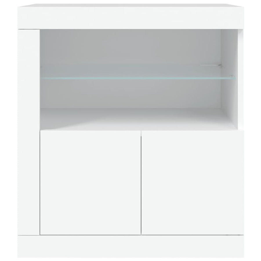 Dressoir Met Led-Verlichting 60,5X37X67 Cm Wit