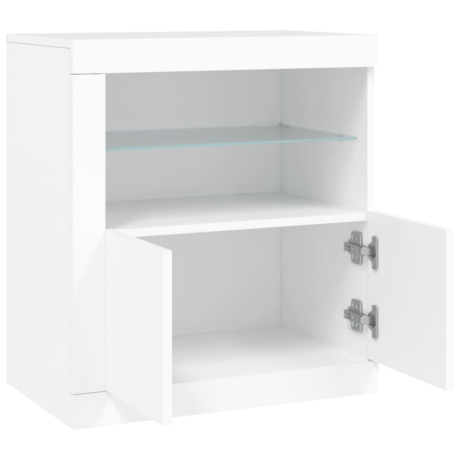 Dressoir Met Led-Verlichting 60,5X37X67 Cm Wit