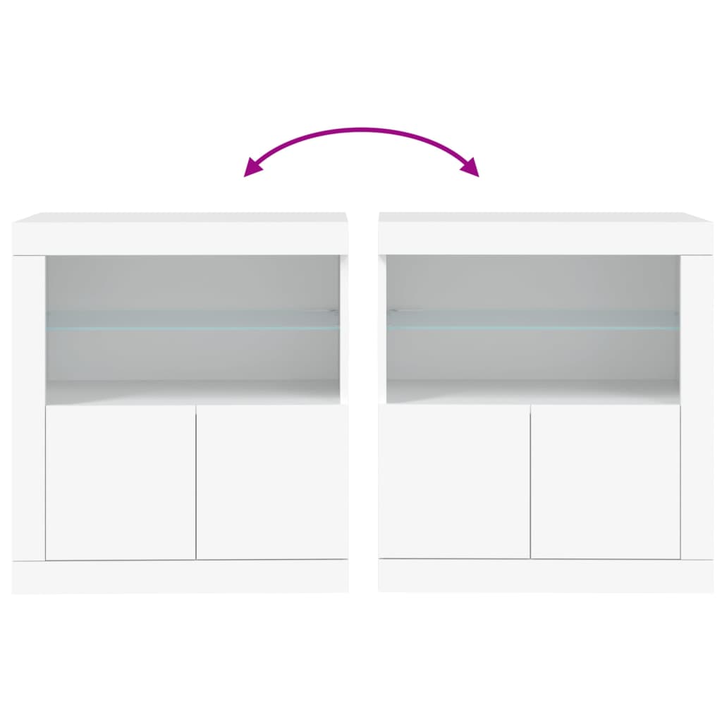 Dressoir Met Led-Verlichting 60,5X37X67 Cm Wit