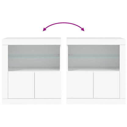 Dressoir Met Led-Verlichting 60,5X37X67 Cm Wit