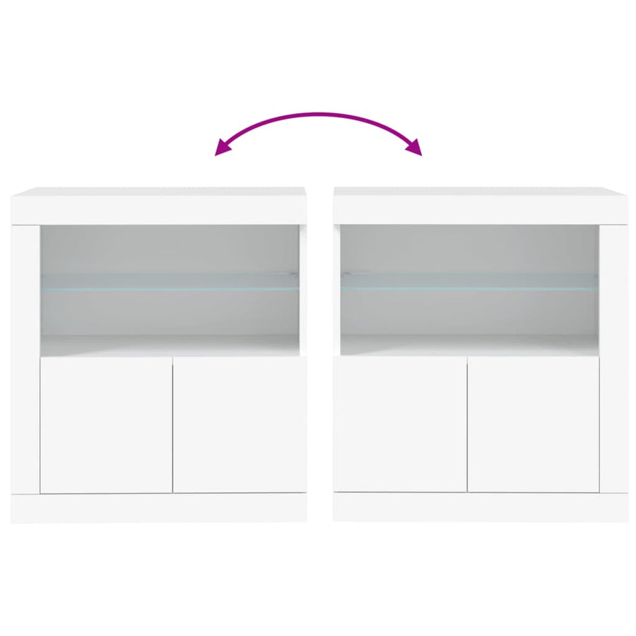 Dressoir Met Led-Verlichting 60,5X37X67 Cm Wit