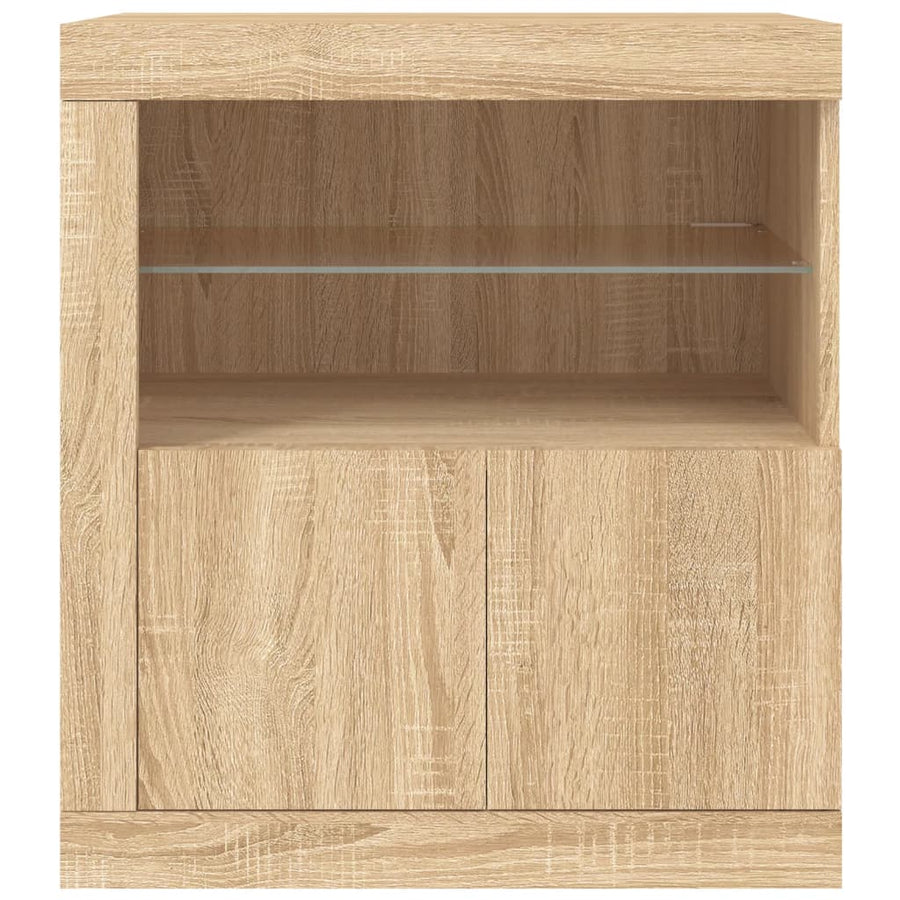 Dressoir Met Led-Verlichting 60,5X37X67 Cm Kleurig Sonoma eiken