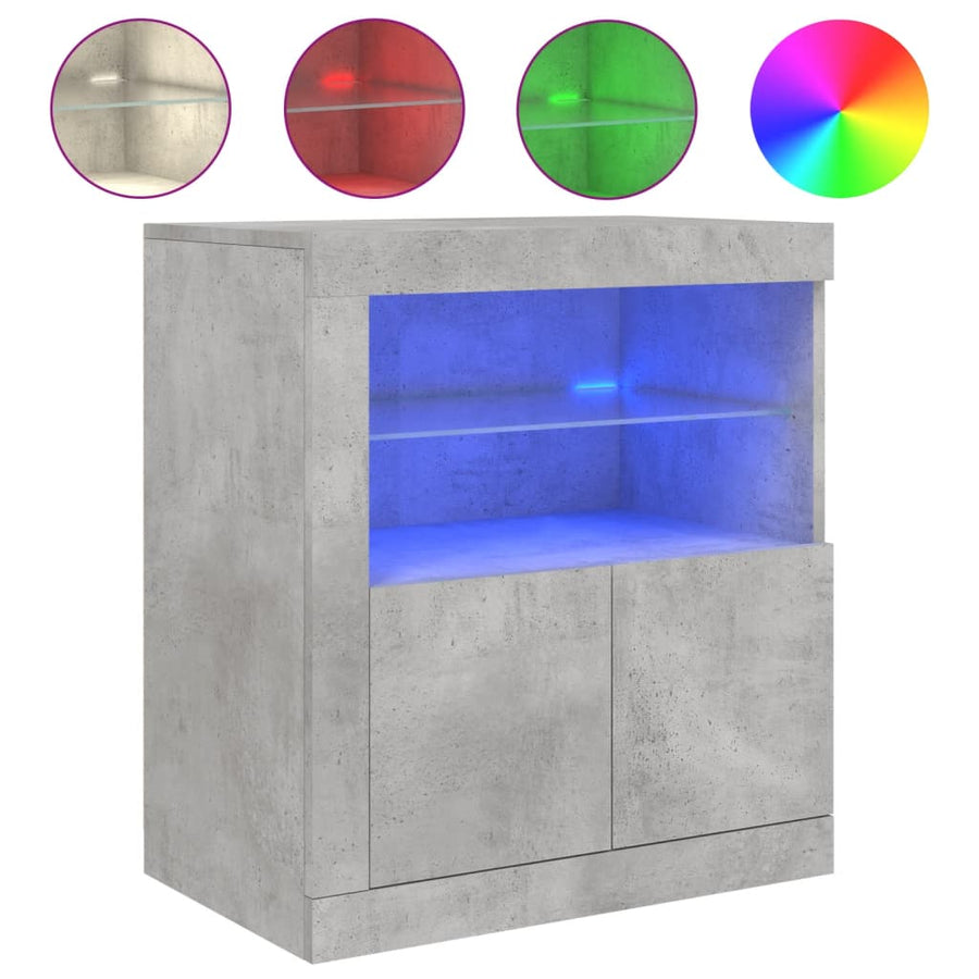 Dressoir Met Led-Verlichting 60,5X37X67 Cm Betongrijs