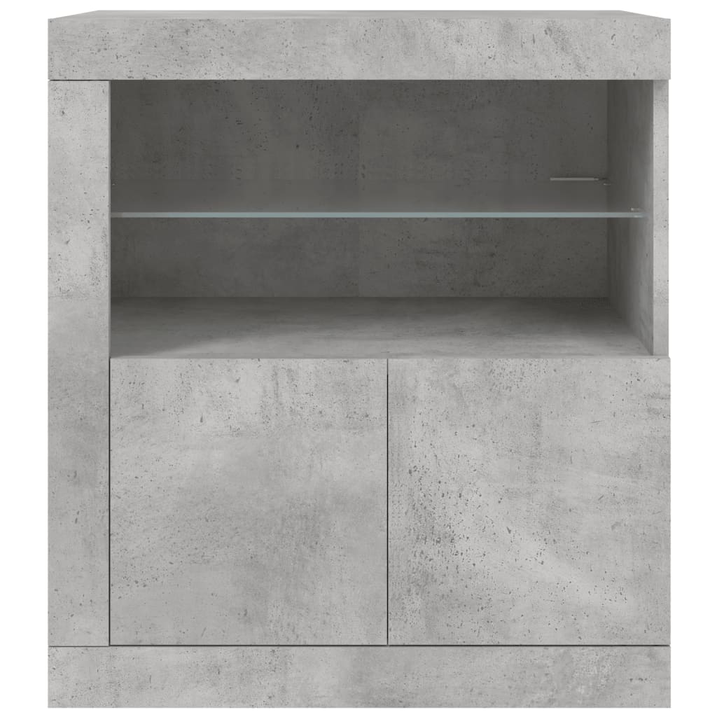 Dressoir Met Led-Verlichting 60,5X37X67 Cm Betongrijs