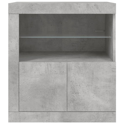 Dressoir Met Led-Verlichting 60,5X37X67 Cm Betongrijs