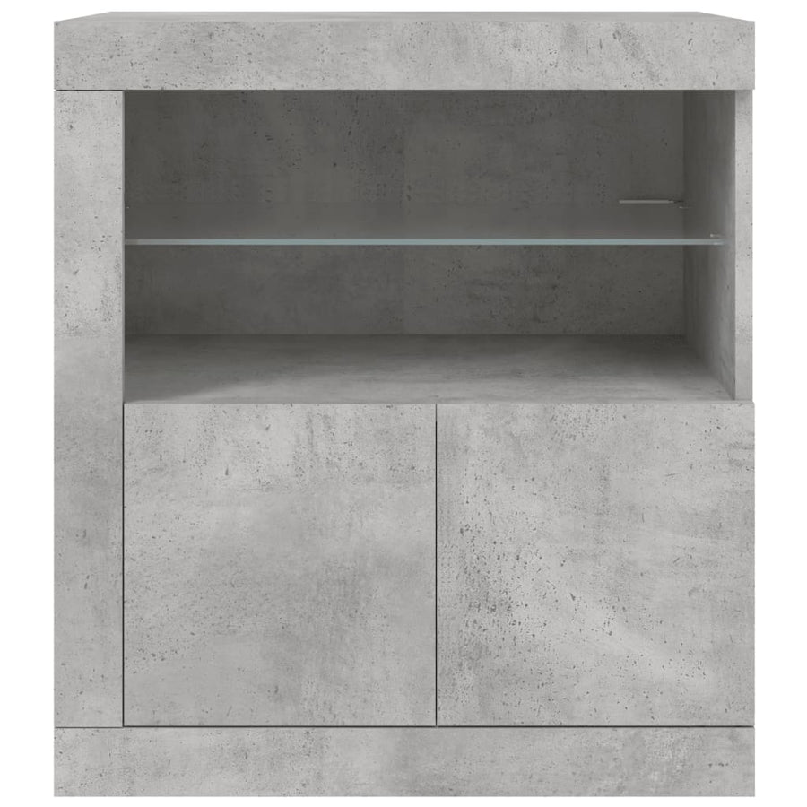Dressoir Met Led-Verlichting 60,5X37X67 Cm Betongrijs