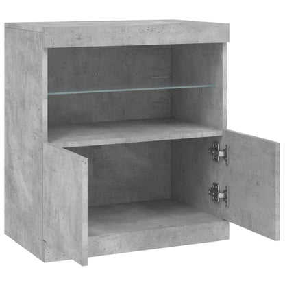 Dressoir Met Led-Verlichting 60,5X37X67 Cm Betongrijs