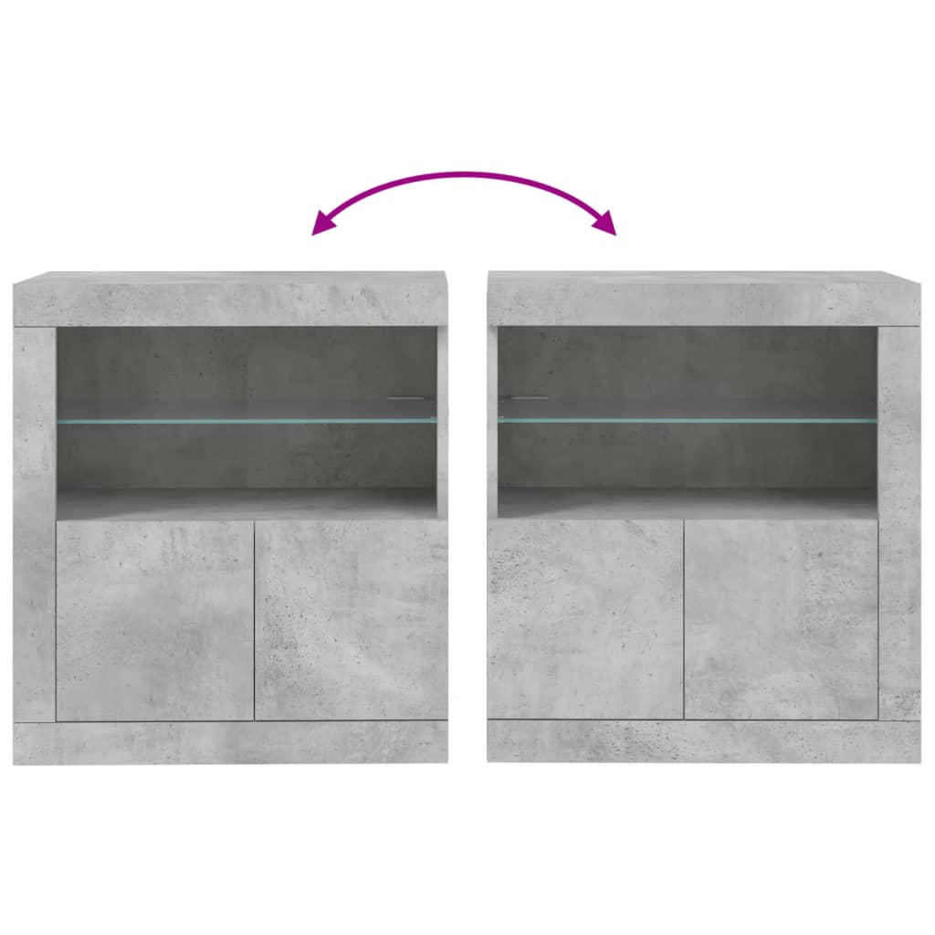 Dressoir Met Led-Verlichting 60,5X37X67 Cm Betongrijs