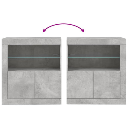 Dressoir Met Led-Verlichting 60,5X37X67 Cm Betongrijs