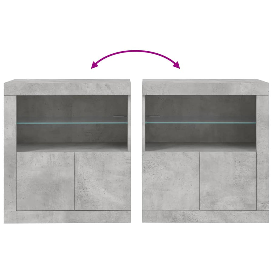 Dressoir Met Led-Verlichting 60,5X37X67 Cm Betongrijs