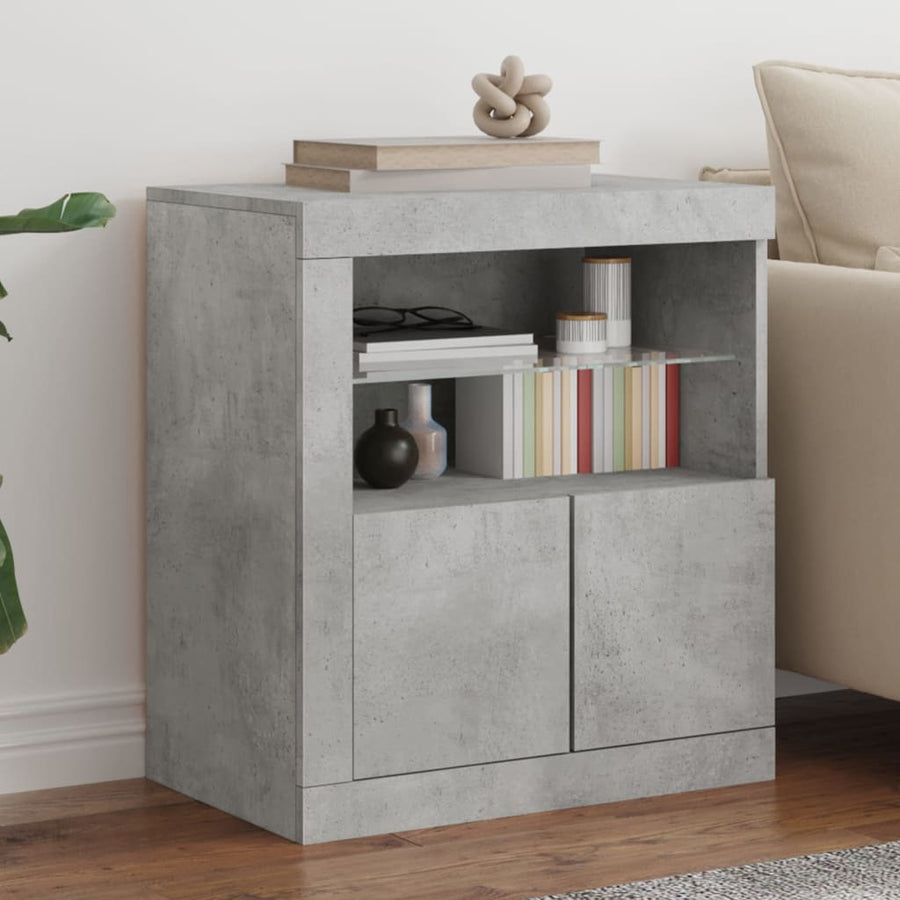Dressoir Met Led-Verlichting 60,5X37X67 Cm Betongrijs