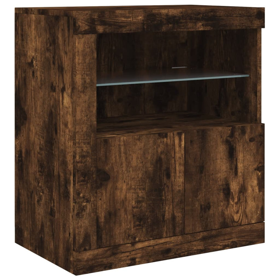 Dressoir Met Led-Verlichting 60,5X37X67 Cm Kleur Gerookt eiken
