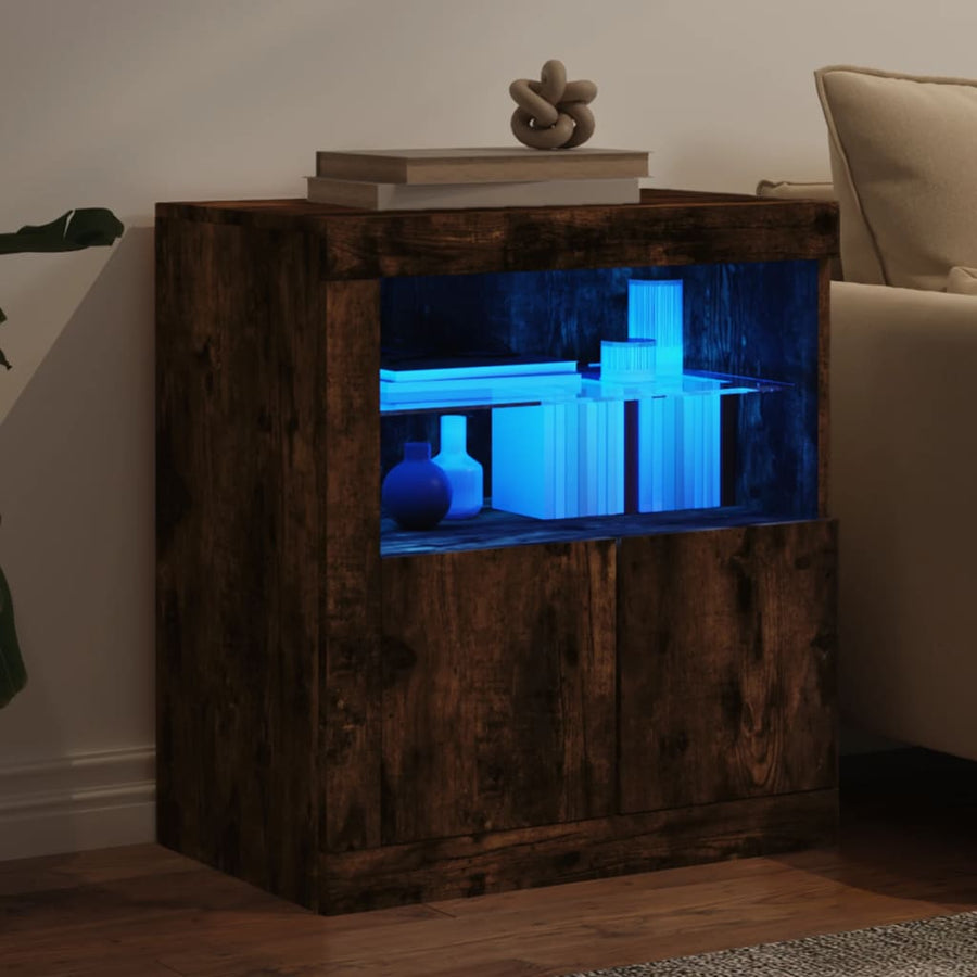 Dressoir Met Led-Verlichting 60,5X37X67 Cm Kleur Gerookt eiken