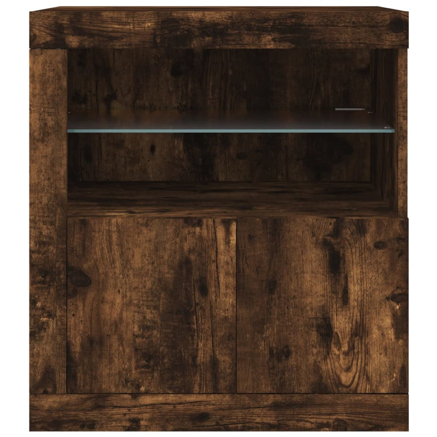 Dressoir Met Led-Verlichting 60,5X37X67 Cm Kleur Gerookt eiken
