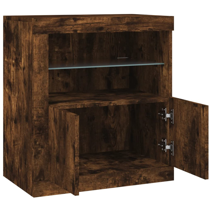 Dressoir Met Led-Verlichting 60,5X37X67 Cm Kleur Gerookt eiken