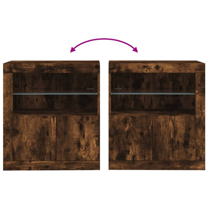 Dressoir Met Led-Verlichting 60,5X37X67 Cm Kleur Gerookt eiken