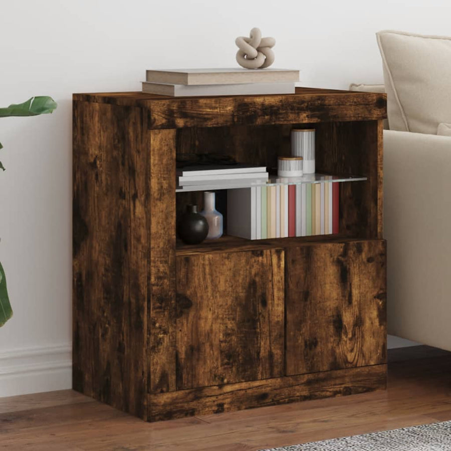 Dressoir Met Led-Verlichting 60,5X37X67 Cm Kleur Gerookt eiken