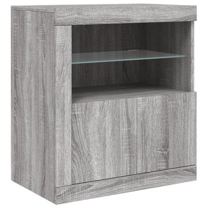 Dressoir Met Led-Verlichting 60,5X37X67 Cm Eiken Grijs sonoma