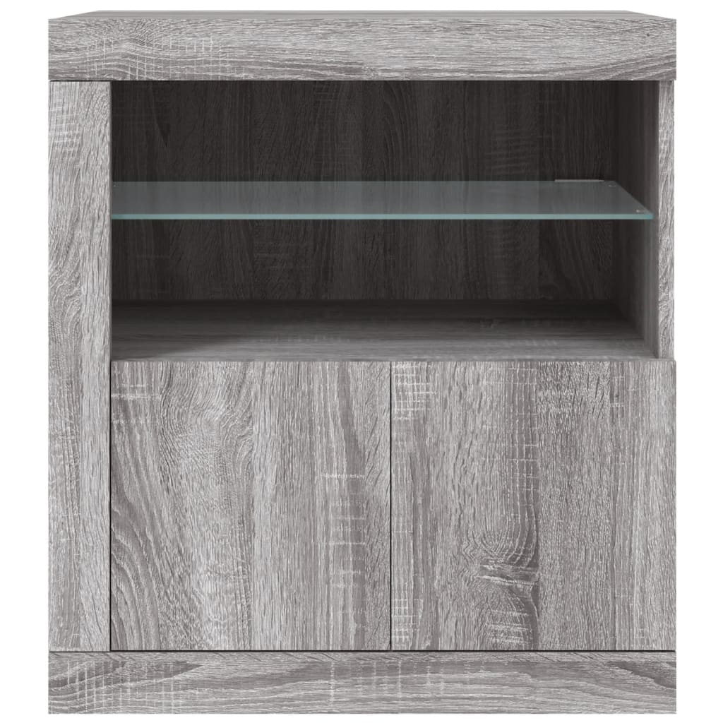Dressoir Met Led-Verlichting 60,5X37X67 Cm Eiken Grijs sonoma