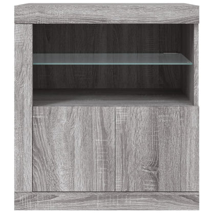 Dressoir Met Led-Verlichting 60,5X37X67 Cm Eiken Grijs sonoma